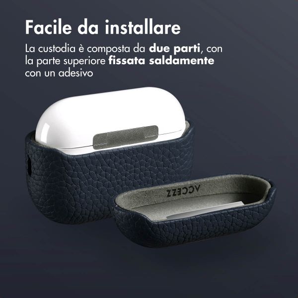 Accezz Cover in vera pelle  Apple AirPods Pro 2 - Blu scuro