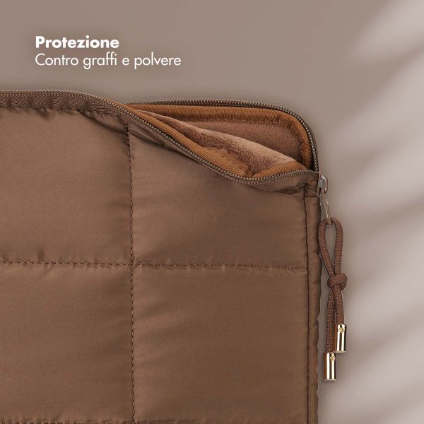 Selencia Cover Puffy per laptop 13-14 pollici - Laptopsleeve - Mocha Brown