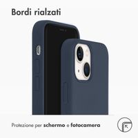 Accezz Cover in silicone liquido con MagSafe Apple iPhone 13 Mini - Blu scuro