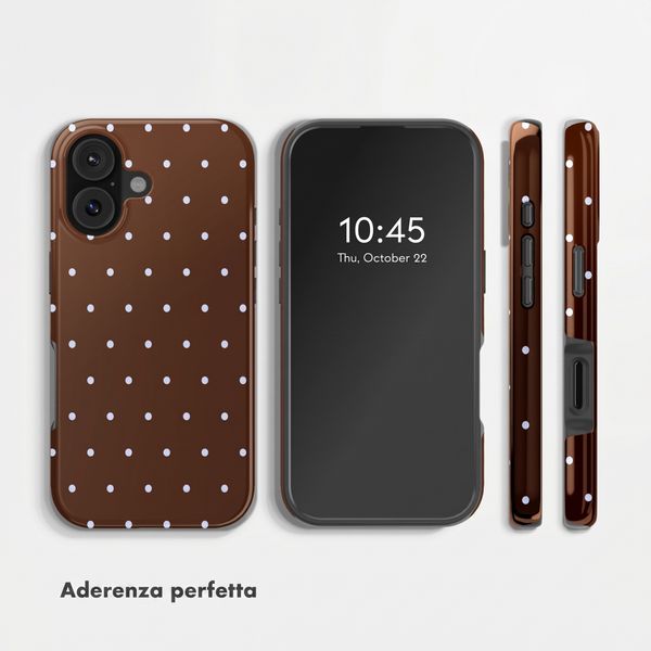 Selencia Cover Posteriore Vivid Apple iPhone 17 - Happy Dots Chocolate