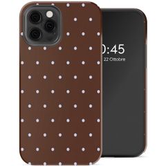 Selencia Cover Posteriore Vivid Apple iPhone 12 (Pro) - Happy Dots Chocolate