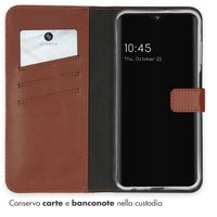 Selencia Cover a libro in vera pelle Samsung Galaxy A25 (5G) - Marrone chiaro