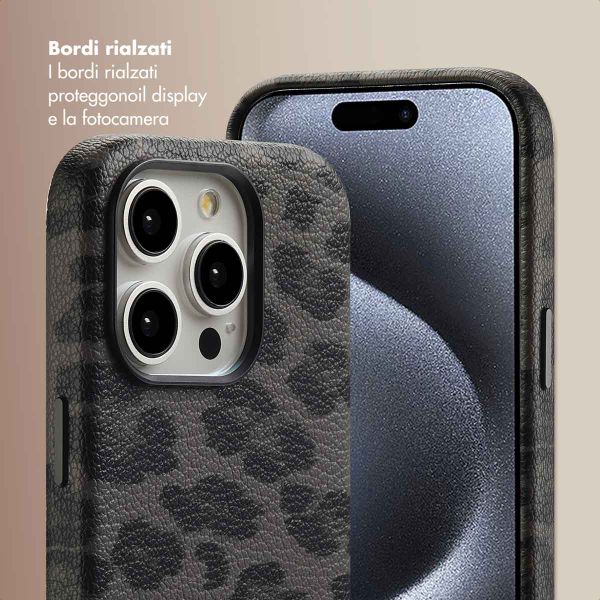 Selencia Cover Sabi Stampa pantera con MagSafe Apple iPhone 15 Pro - Midnight Black