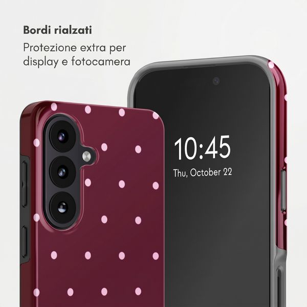 Selencia Cover posteriore Vivid con MagSafe Samsung Galaxy S26 - Happy Dots Burgundy