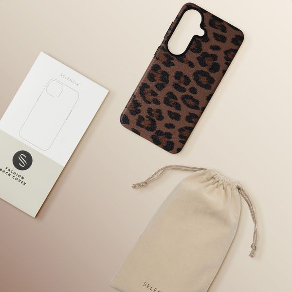 Selencia Cover Sabi Stampa pantera con MagSafe Samsung Galaxy S26 - Mocha Brown