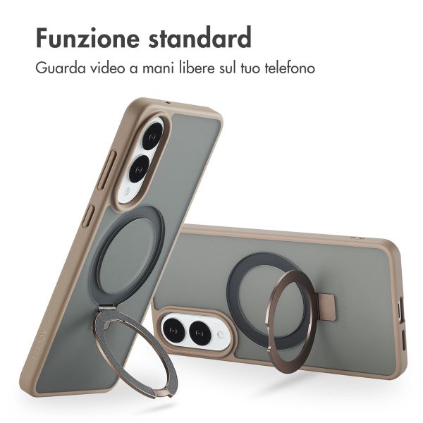 Accezz Cover con anello e supporto con MagSafe Samsung Galaxy S25 Edge - Marrone