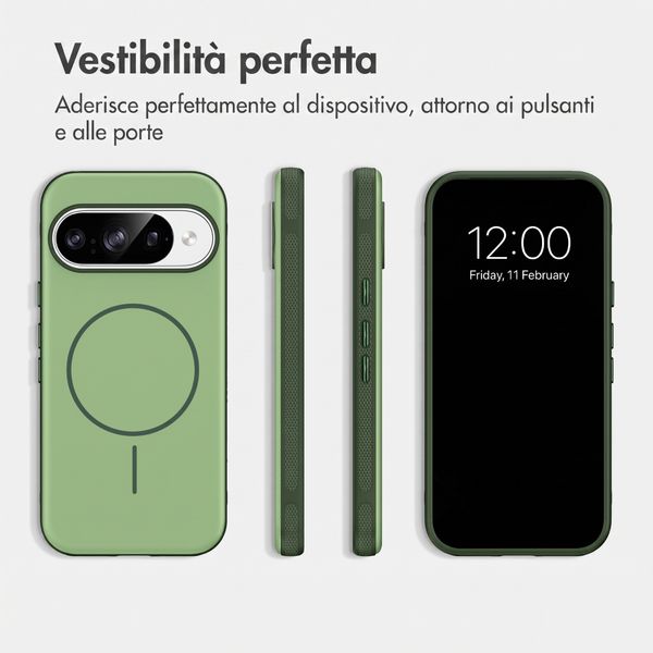 imoshion Cover posteriore Color con Thin MagSafe Ring Google Pixel 9 / 9 Pro - Verde scuro