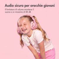 imoshion Cuffie wireless per bambini con LED Light - Limitatore di decibel - Con cavo AUX - Cuoricini