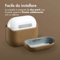 Accezz Cover in vera pelle  Apple Airpods 4 - Taupe