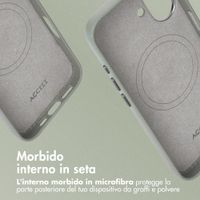 Accezz Cover in Pelle con MagSafe Apple iPhone 16 - Light Grey