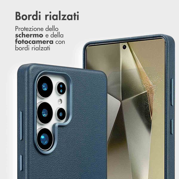 Accezz Cover in pelle 2 in 1 con MagSafe Samsung Galaxy S25 Ultra - Nightfall Blue