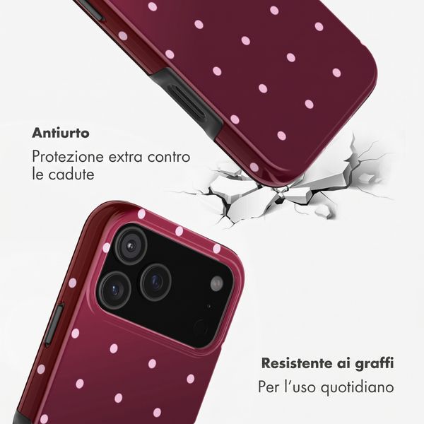 Selencia Cover Posteriore Vivid Apple iPhone 17 Pro - Happy Dots Burgundy