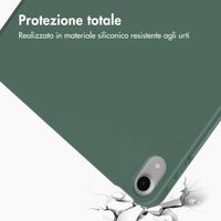 Accezz Cover a libro in silicone Smart Apple iPad Air 11 pollici (2026) M4 / (2025) M3 / (2024) M2 / Air 5 (2022) / Air 4 (2020) - Verde scuro