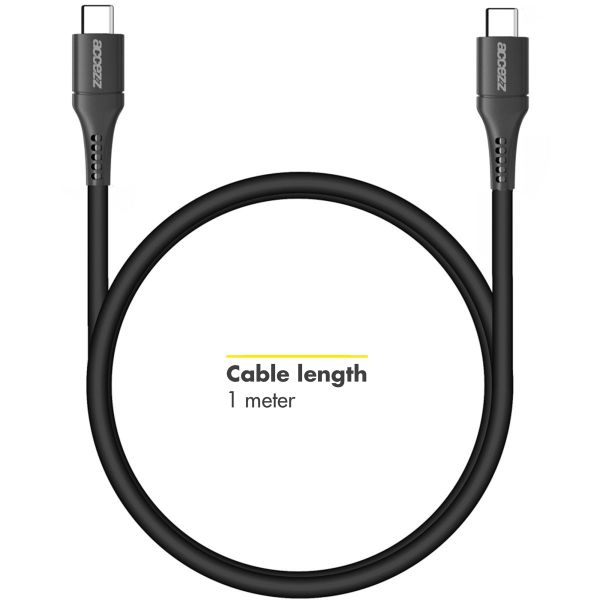 Accezz Caricatore da parete con cavo da USB-C a USB-C - Caricatore - 20 Watt - 1 metro - Nero