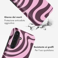 Selencia Cover posteriore Vivid con MagSafe Samsung Galaxy S25 - Wavy Swirl Pink Plum