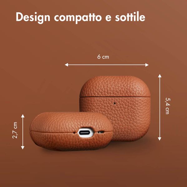 Accezz Cover in vera pelle  Apple Airpods 4 - Cognac