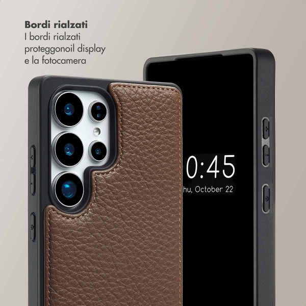 Selencia Cover per telefono Nova con cordino e portacarte Samsung Galaxy S25 Ultra - Mocha Brown