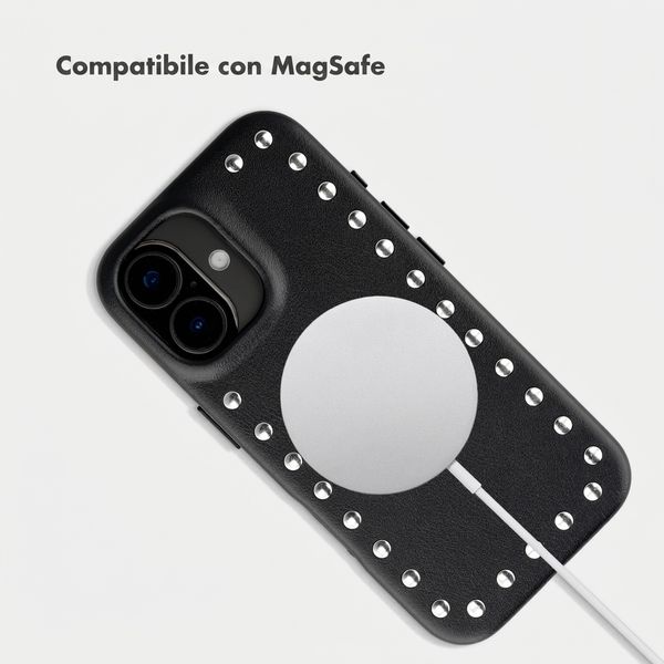 Selencia Cover posteriore Studs con MagSafe Apple iPhone 16 - Velvet Black