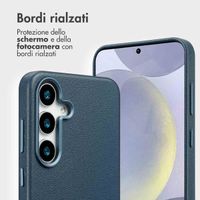 Accezz Cover in pelle 2 in 1 con MagSafe Samsung Galaxy S25 Plus - Nightfall Blue