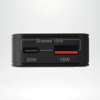 Accezz Caricabatterie GaN Ultra Slim - USB-C + USB-A - 30 W - Nero