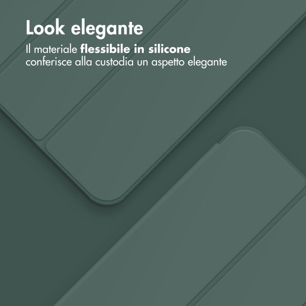 Accezz Cover a libro in silicone Smart Samsung Galaxy Tab A9 8.7 pollici - Verde scuro