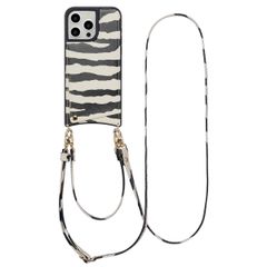Selencia Cover per telefono Nova con cordino e portacarte Apple iPhone 15 Pro Max - Zazzy Zebra