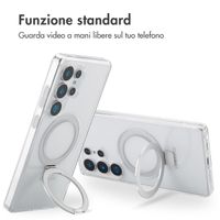 Accezz Cover con anello e supporto con MagSafe Samsung Galaxy S25 Ultra - Trasparente