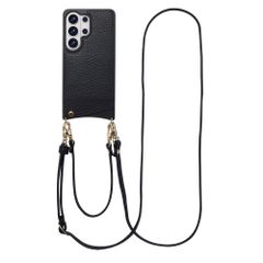 Selencia Cover per telefono Nova con cordino e portacarte Samsung Galaxy S26 Ultra - Nero