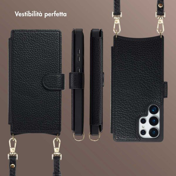 Selencia Cover Riva con MagSafe e cordino Samsung Galaxy S25 Ultra - Nero
