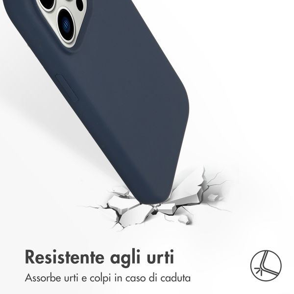Accezz Cover in silicone liquido con MagSafe Apple iPhone 14 Pro - Blu scuro