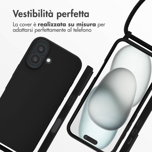 imoshion Cover in Silicone con Cordino Apple iPhone 16 - Nero