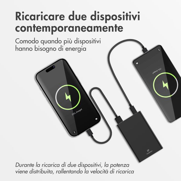 imoshion Powerbank Ultra Series in alluminio da 10.000 mAh – Quick Charge e Power Delivery – Nero
