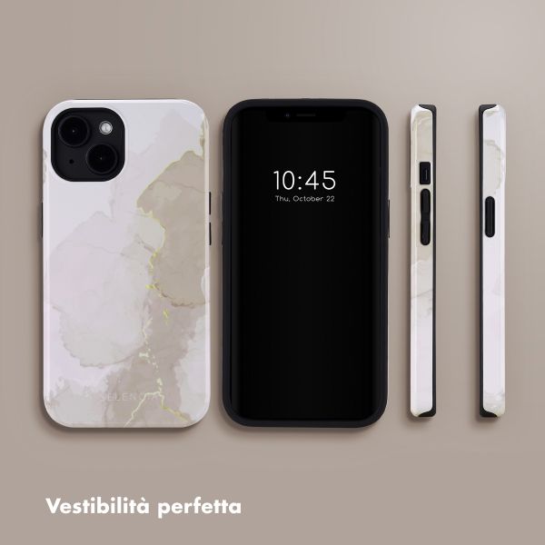 Selencia Cover posteriore Vivid con MagSafe Apple iPhone 14 - Marble Light Brown