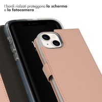 Selencia Cover a libro in vera pelle Apple iPhone 14 - Dusty Pink