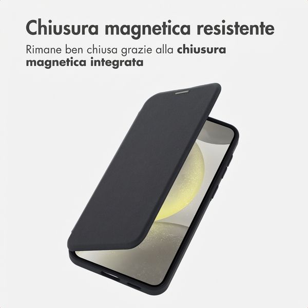 imoshion Bookcase trasparente con MagSafe Samsung Galaxy S25 / S24 - Nero