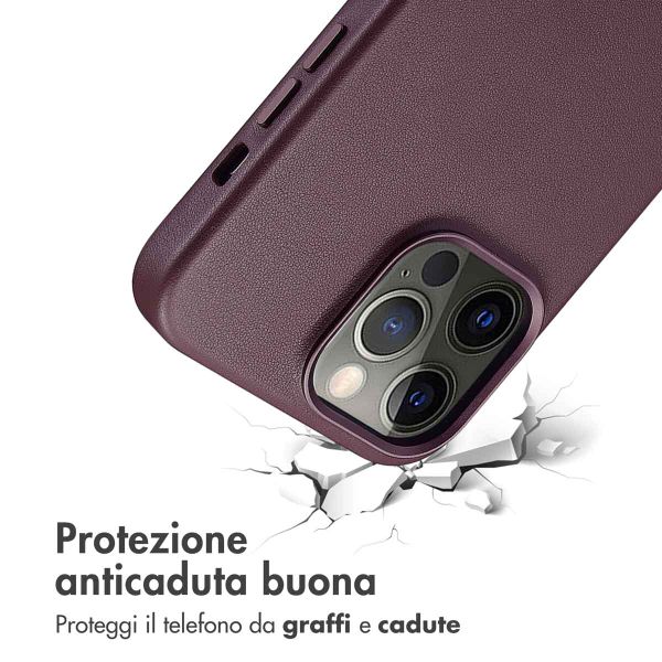 Accezz Cover in Pelle con MagSafe Apple iPhone 15 Pro Max - Heath Purple