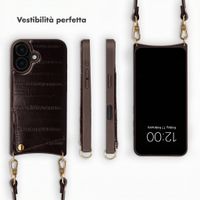Selencia Nova cover posteriore in vera pelle con portacarte Apple iPhone 17 - Dark Chocolate