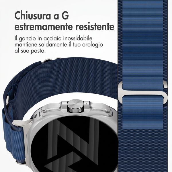 Accezz Cinturino in nylon Alpine Samsung Galaxy Watch Ultra 2 (2026) / Ultra (2024/2025) - Dark Blue