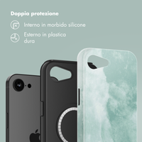 Selencia Cover posteriore Vivid con MagSafe Apple iPhone 17e / 16e - Marble Grayed Jade