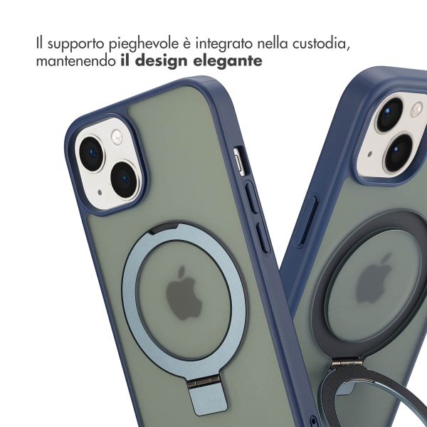 Accezz Cover con anello e supporto con MagSafe Apple iPhone 14 - Blu
