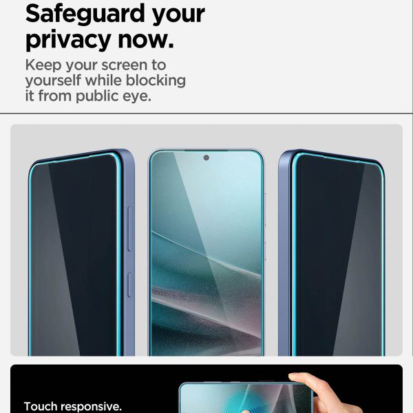 Spigen Vetro temperato privacy GLAStR EZ Fit + Applicatore - confezione da 2 Samsung Galaxy S24 Plus / S25 Plus