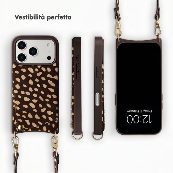 Selencia Nova cover posteriore in vera pelle con portacarte Apple iPhone 17 Pro Max - Fawn Chic
