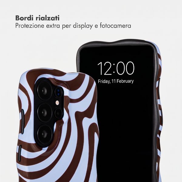 Selencia Cover Vivid Wavy con MagSafe Samsung Galaxy S26 Ultra - Dream Swirl Chocolate