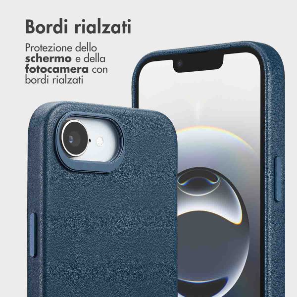 Accezz Cover in pelle 2 in 1 con MagSafe Apple iPhone 17e / 16e - Nightfall Blue