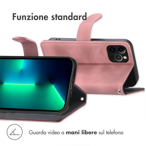 imoshion Cover a libro con Cordino Apple iPhone 12 (Pro) - Rosa