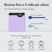 imoshion Powerbank - 20.000 mAh - Quick Charge e Power Delivery - Lilla