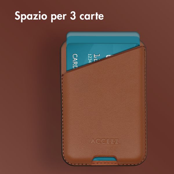 Accezz Portacarte in pelle - Compatibile con MagSafe e Qi2 - Sienna Brown