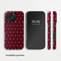Selencia Cover posteriore Vivid con MagSafe Apple iPhone 16 Pro - Happy Dots Burgundy