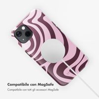 Selencia Cover posteriore Vivid con MagSafe Apple iPhone 13 - Wavy Swirl Pink Plum
