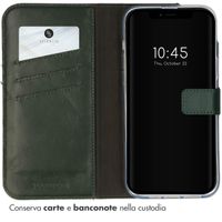Selencia Cover a libro in vera pelle Apple iPhone 14 - Verde